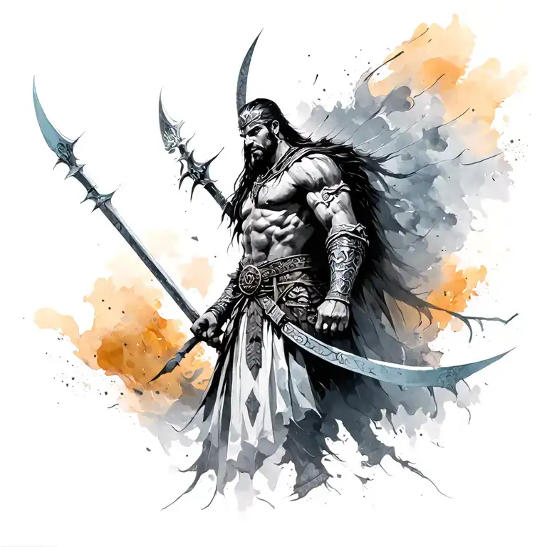 ancient warrior tattoo design idea