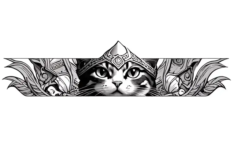 cat loki helmet adorned tattoo design idea