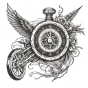speedometer with reaper pulling needle down to grave.  tattoo design idea