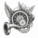 speedometer with reaper pulling needle down to grave.  tattoo design idea