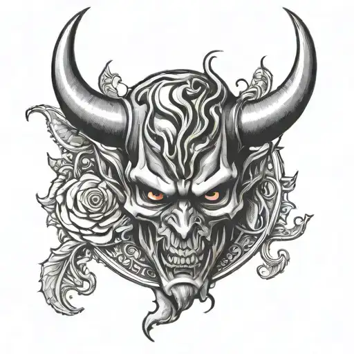 devil horns tattoo design idea