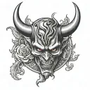 devil horns tattoo design idea