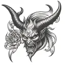 devil horns tattoo design idea
