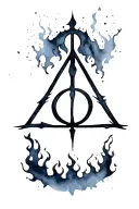 Harry Potter Deathly Hallows with Dark Mark Black Fire tattoo design idea