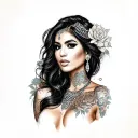asian chicano woman sexy woman tattoo design idea