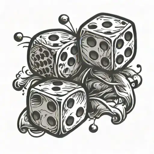 2 dice on the 6 and 1 edge tattoo design idea