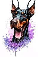 doberman skull tattoo design idea
