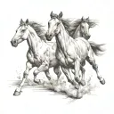 horses running tattoo design idea
