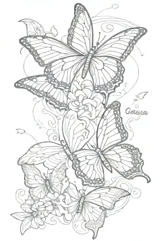 Buttuerfly that says "enjoy the butterflies"  tattoo design idea