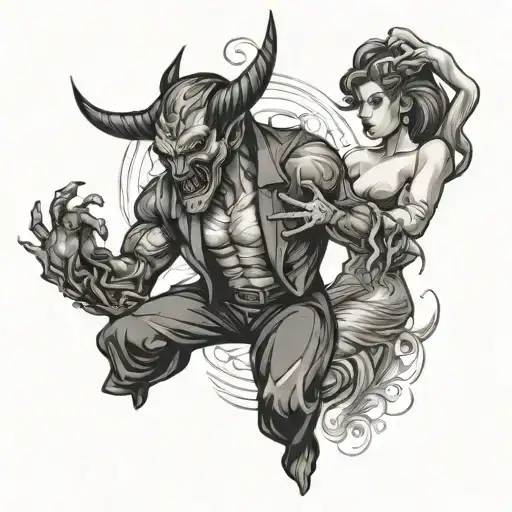 Dancing With The Devil tattoo design idea