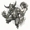 Dancing With The Devil tattoo design idea