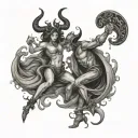 Dancing With The Devil tattoo design idea