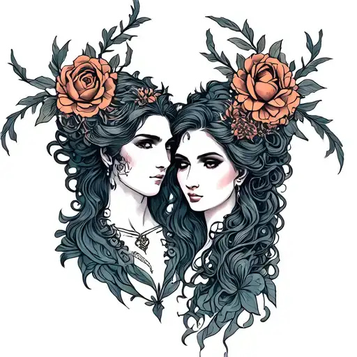 Hades And Persephone tattoo design idea
