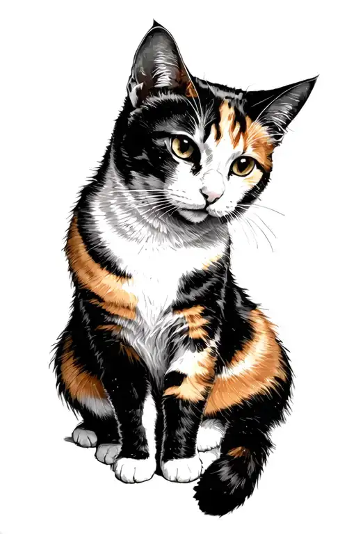 Arcane's Jinx with calico cat  tattoo design idea