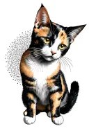 Arcane's Jinx with calico cat  tattoo design idea