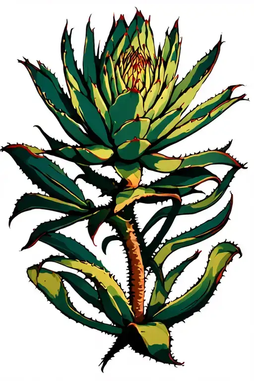 agave plant tattoo design idea
