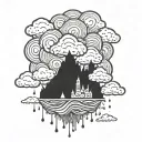 rain cloud city tattoo design idea