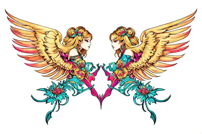 gemini sign tattoo design idea