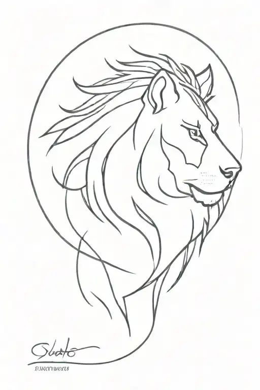 half wolf half lion tattoo design idea