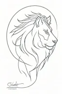 half wolf half lion tattoo design idea