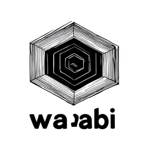 "wabi-sabi" simple geometric symbol like a black and white hexagon." tattoo design idea