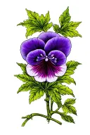 african violet tattoo design idea