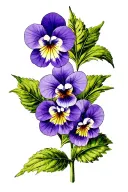 african violet tattoo design idea