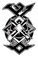 Merge notible anime logos into a one tattoo Hunter X hunter,  Naurto, Bleach, Dragon ball, One piece, Code geass, Death  tattoo design idea