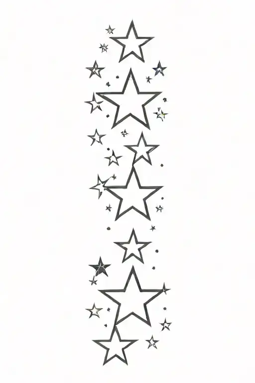 3 small stars spaced out tattoo design idea