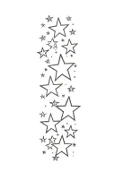 3 small stars spaced out tattoo design idea