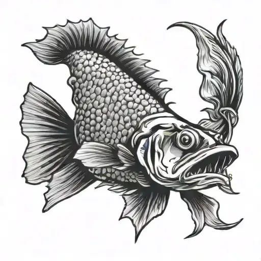 dead fish redneck tattoo design idea