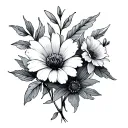 December, November, and July birth flowers symbolizing tattoo design idea