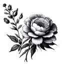 December, November, and July birth flowers symbolizing tattoo design idea