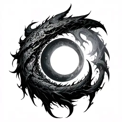 dark mark from Dark Souls, and inside it is eclipse from berserker tattoo design idea