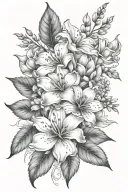 flowers blooming tattoo design idea