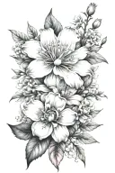flowers blooming tattoo design idea