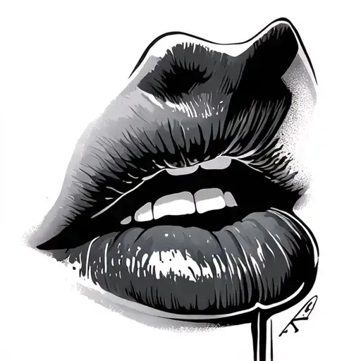 Lip tattoo design idea