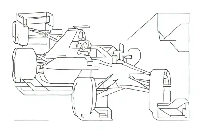 outline of formula 1 car tattoo design idea