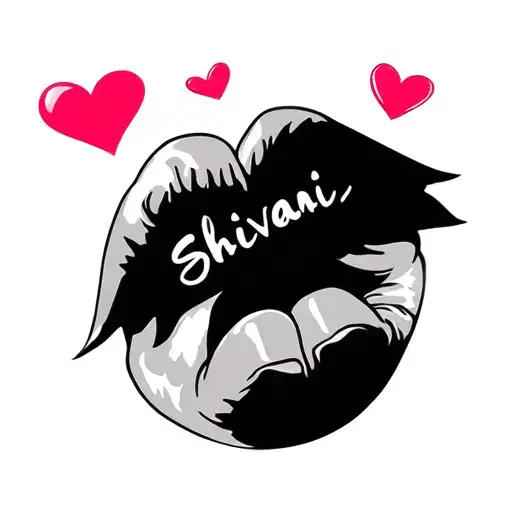 shivani written on hand with some love emoji  tattoo design idea