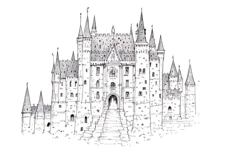 gothic castles  tattoo design idea