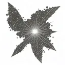 Small, minimalist, abstract starburst made from a cluster of *ONLY* 25 dots tattoo design idea