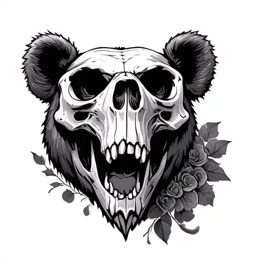Bear Skull tattoo design idea
