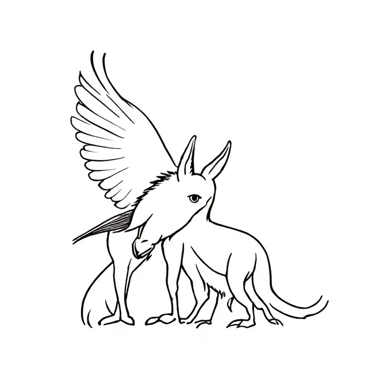 donkey hawk and bobcat tattoo design idea