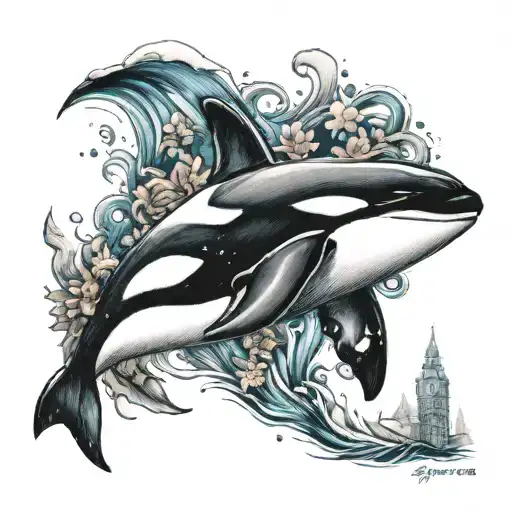 orca and British Columbia tattoo design idea