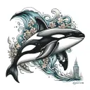 orca and British Columbia tattoo design idea