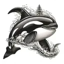 orca and British Columbia tattoo design idea