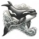 orca and British Columbia tattoo design idea