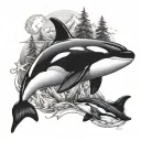 orca and British Columbia tattoo design idea