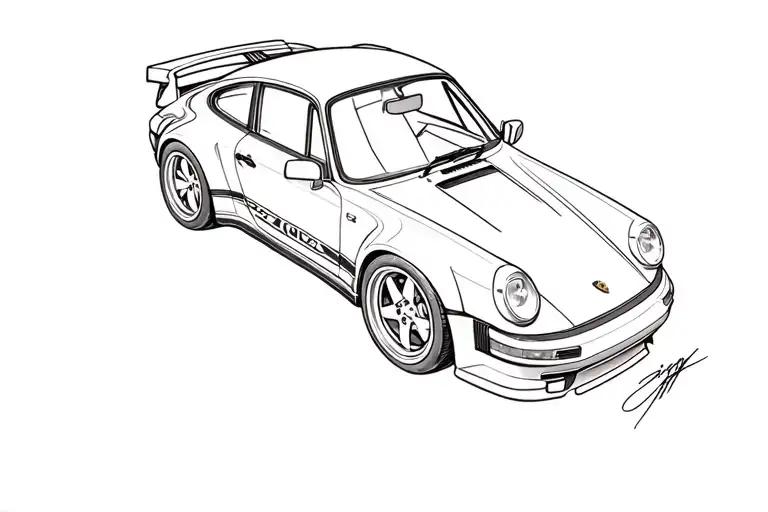 Porsche 911 Turbo 1980 tattoo design idea