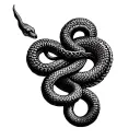 Infinite chain snake coiled tattoo design idea